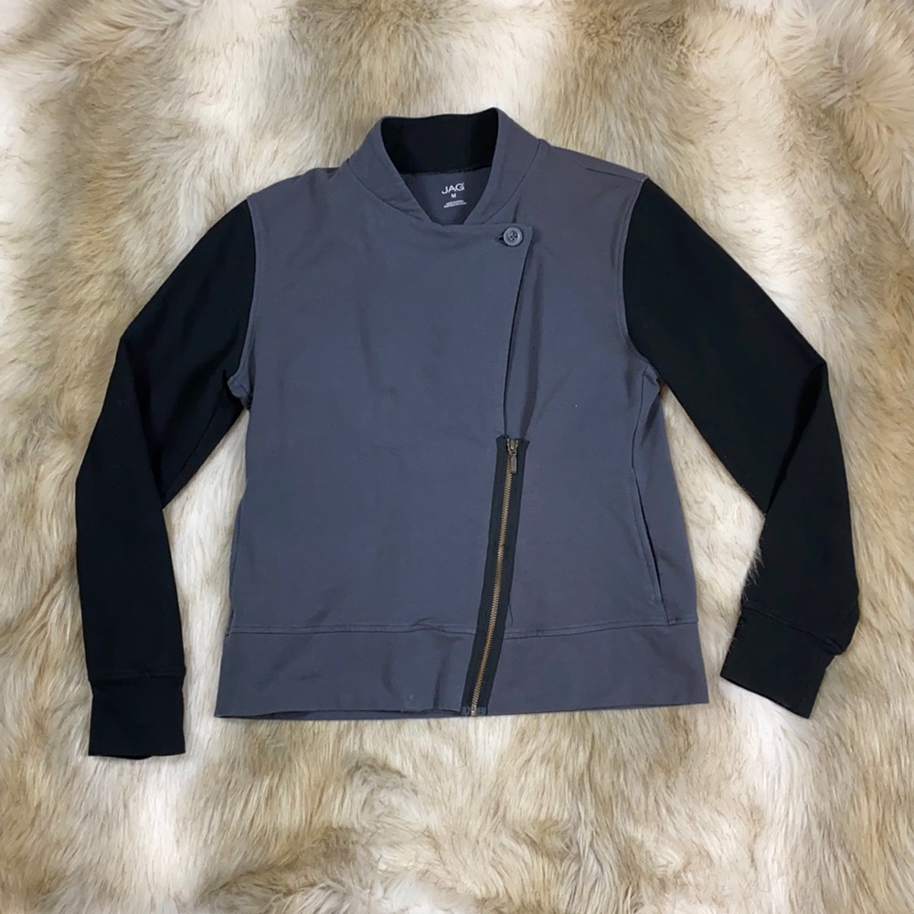 Jag Partially Zip-Up Color Block Jacket, Medium - image 5